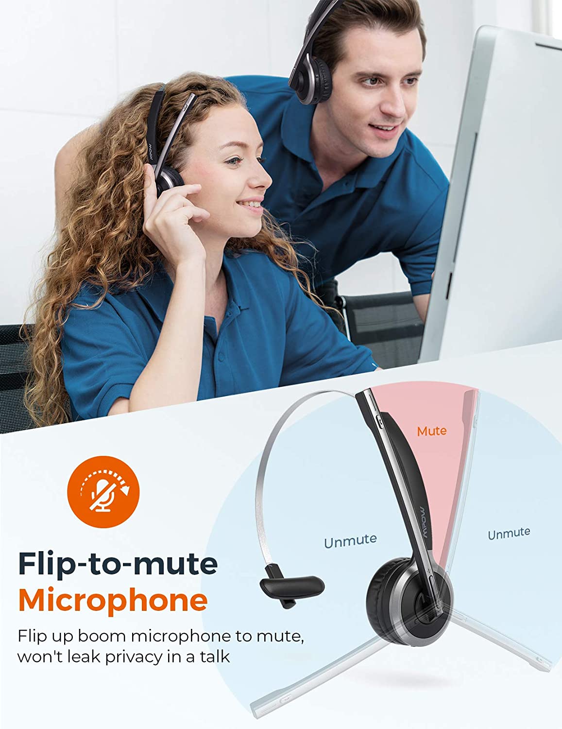 Mpow M5 Pro Bluetooth Headset with Microphone(BH231A) - Image 6