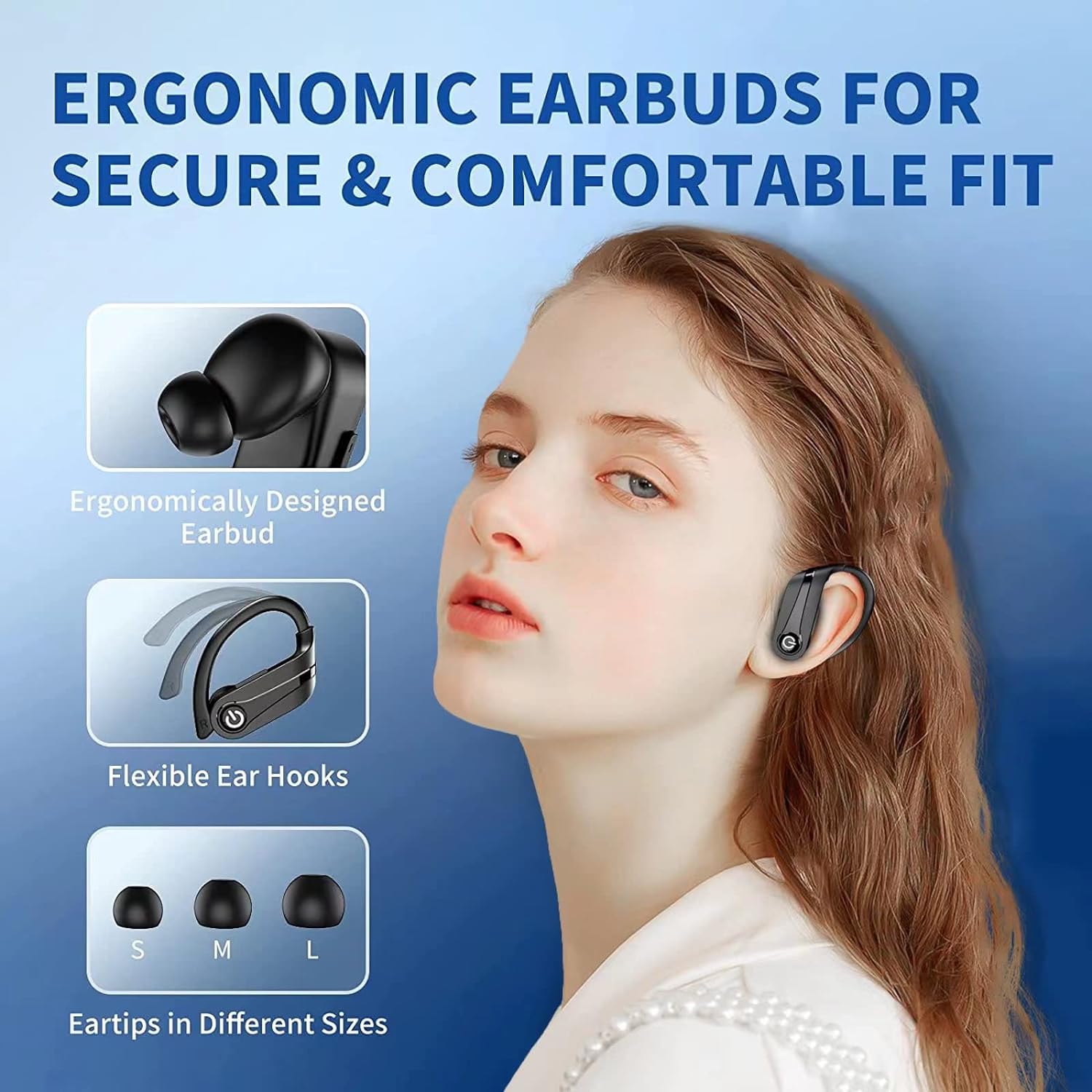 Mpow Wireless Earbuds Bluetooth 5.3 Sport True Wireless Earbuds with Microphone with Display - Image 9