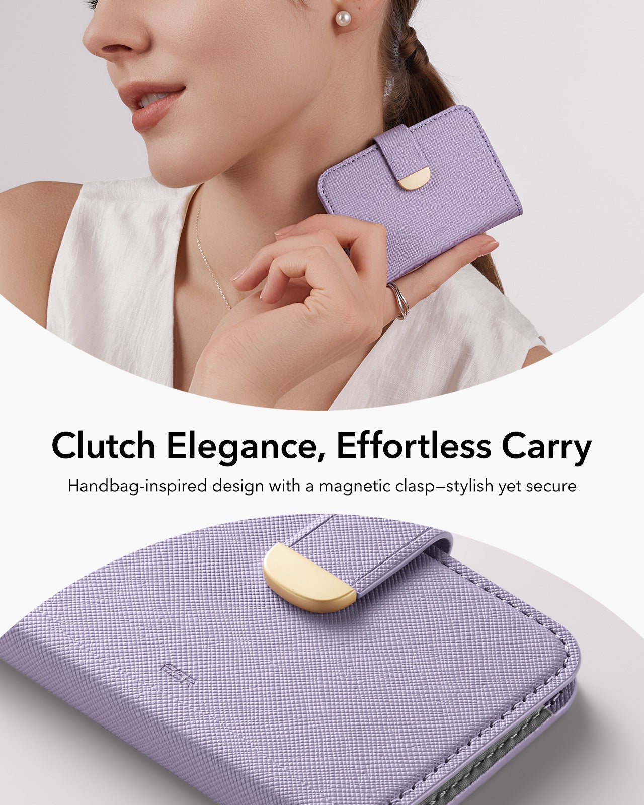 Aura Clutch Magnetic Wallet - Lavender - Image 8