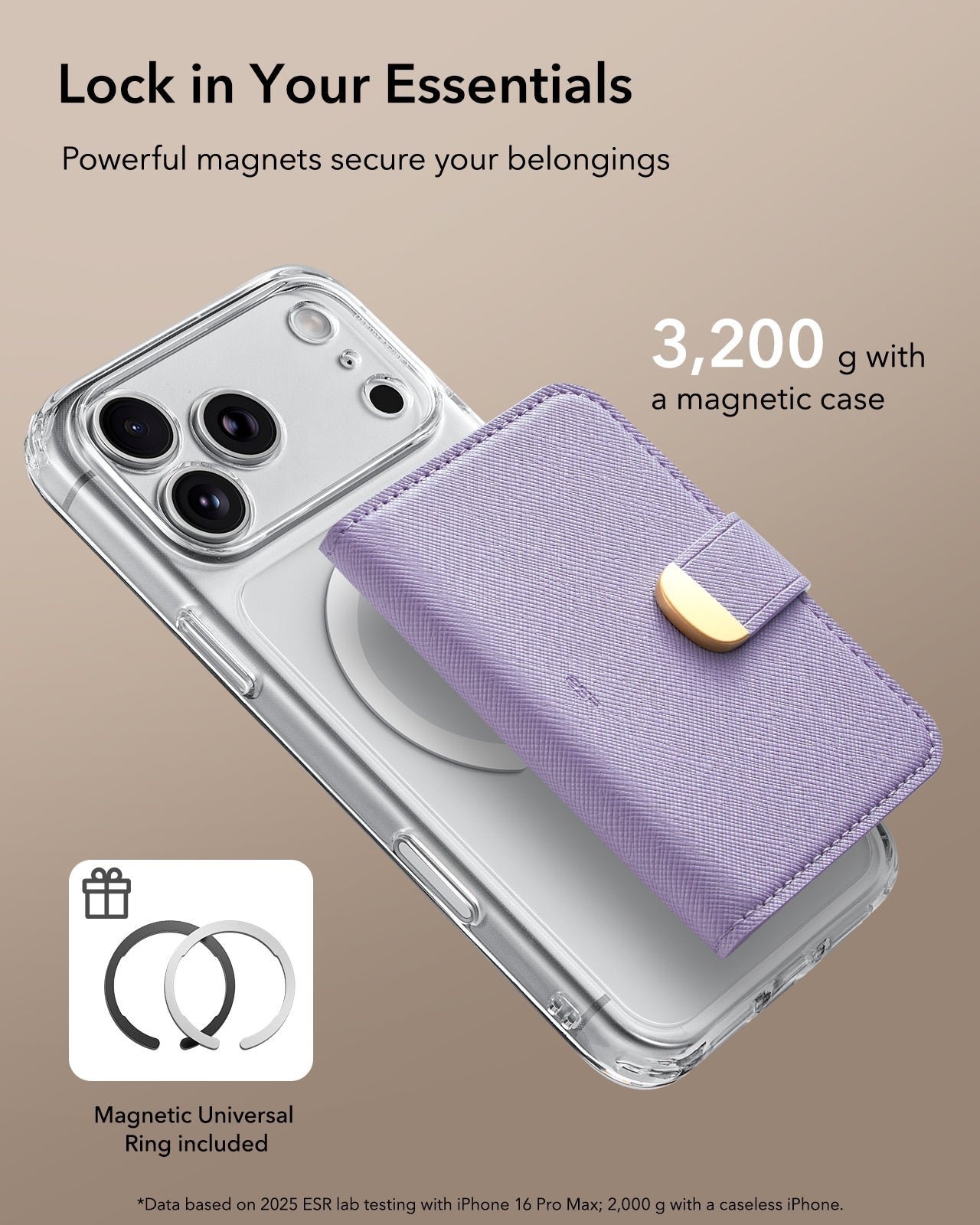 Aura Clutch Magnetic Wallet - Lavender - Image 3
