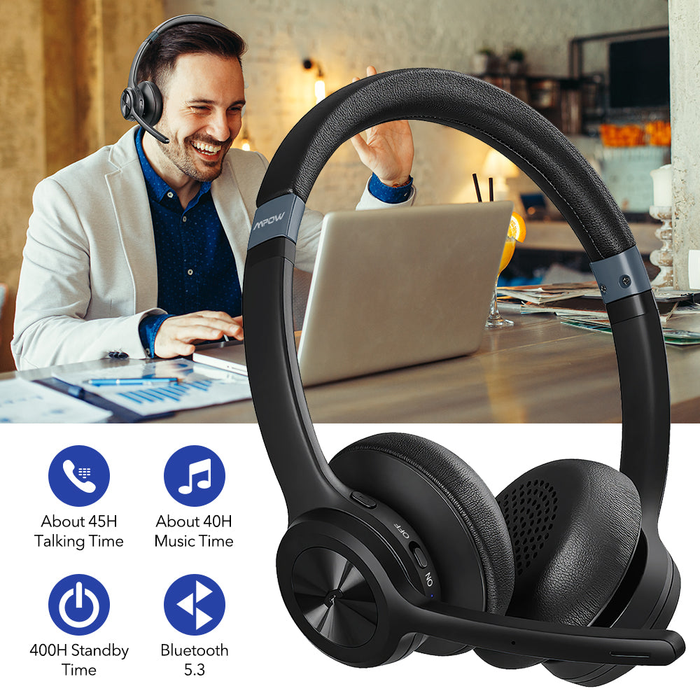 Mpow HC9 Bluetooth Headset V5.3 with Noise Cancelling Microphone - Image 13