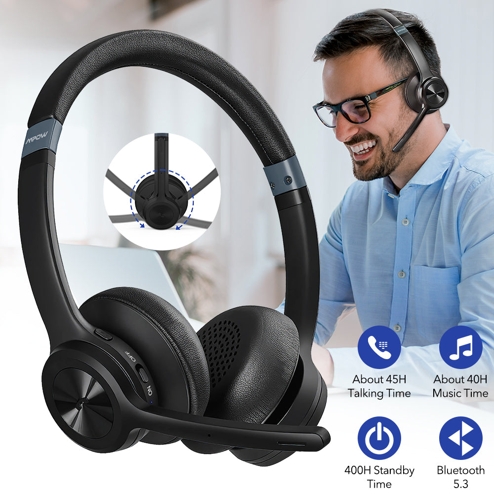 Mpow HC9 Bluetooth Headset V5.3 with Noise Cancelling Microphone - Image 3