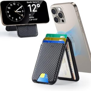 Classic Magnetic Wallet Stand for 5 cards - Black Carbon Fiber
