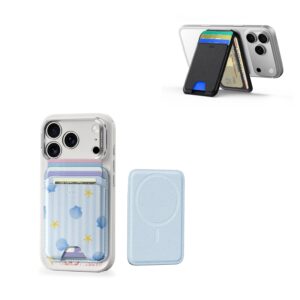 Classic Magnetic Wallet and Wallet Stand Bundle - Coastal Summer&Midnight Black
