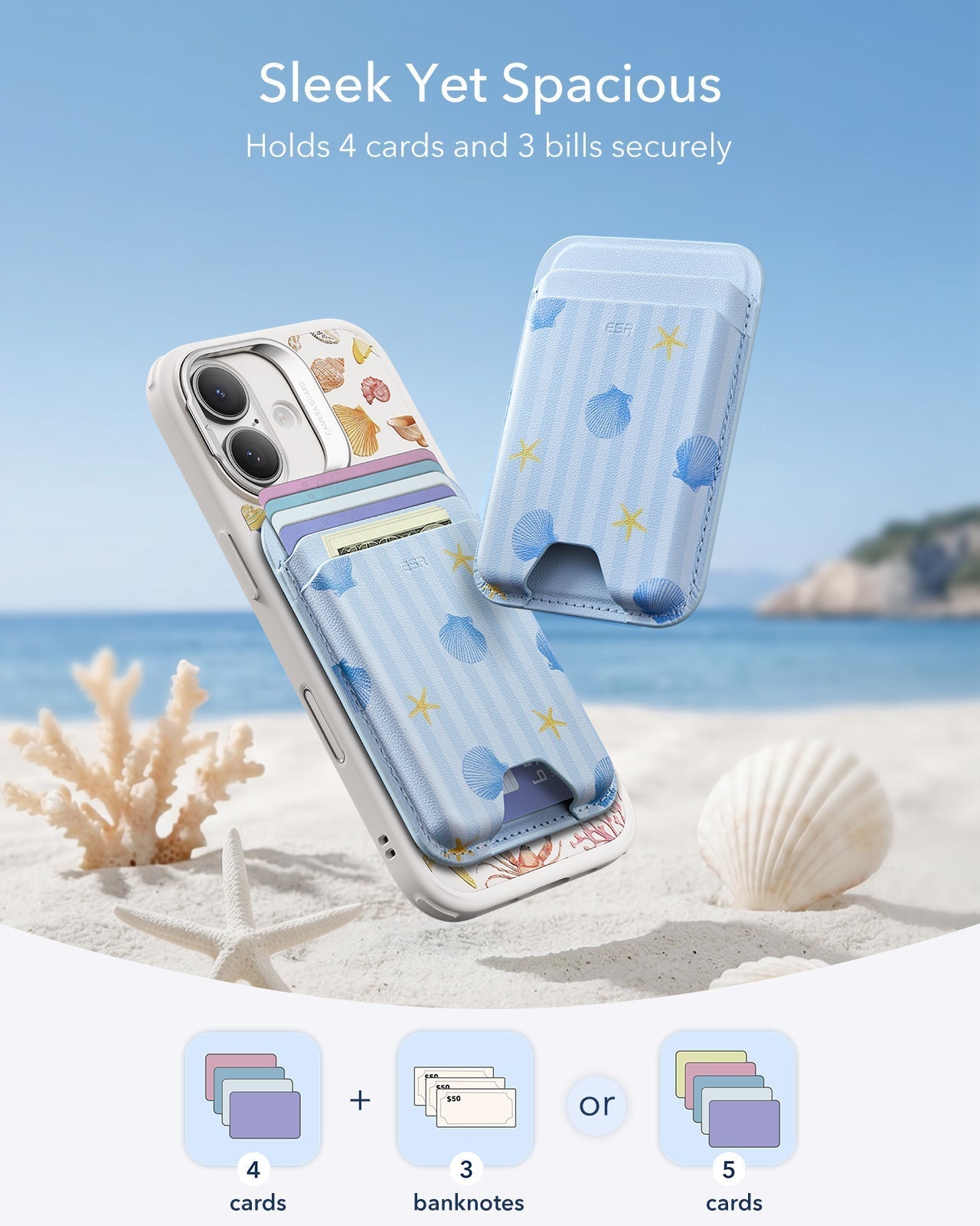 Classic Magnetic Wallet - Coastal Summer - Image 4