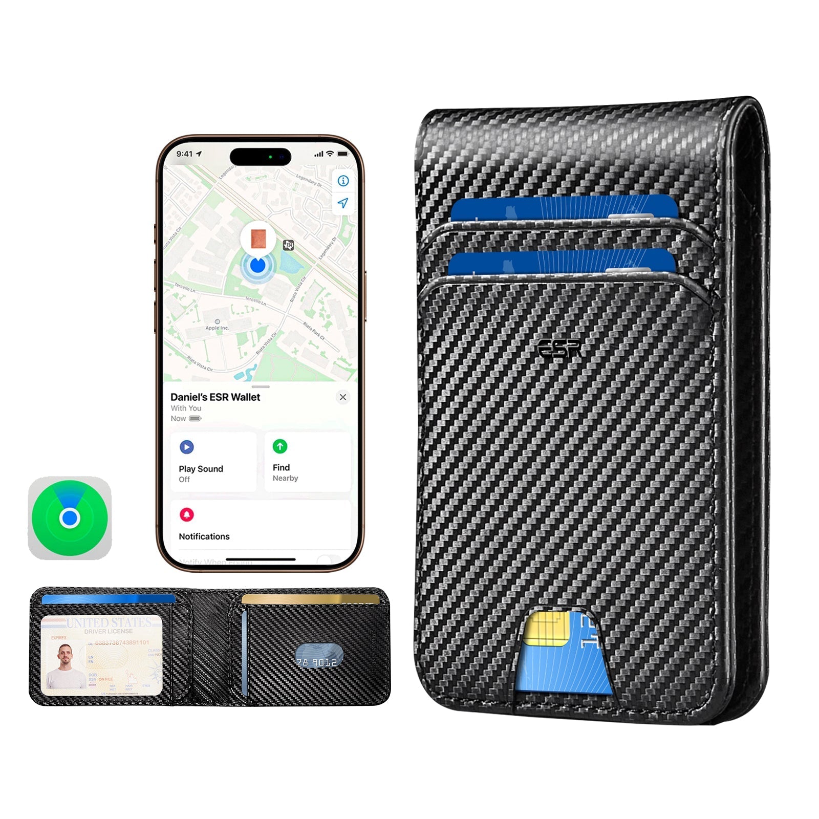 Geo Card Holder - Black Carbon Fiber - Image 2