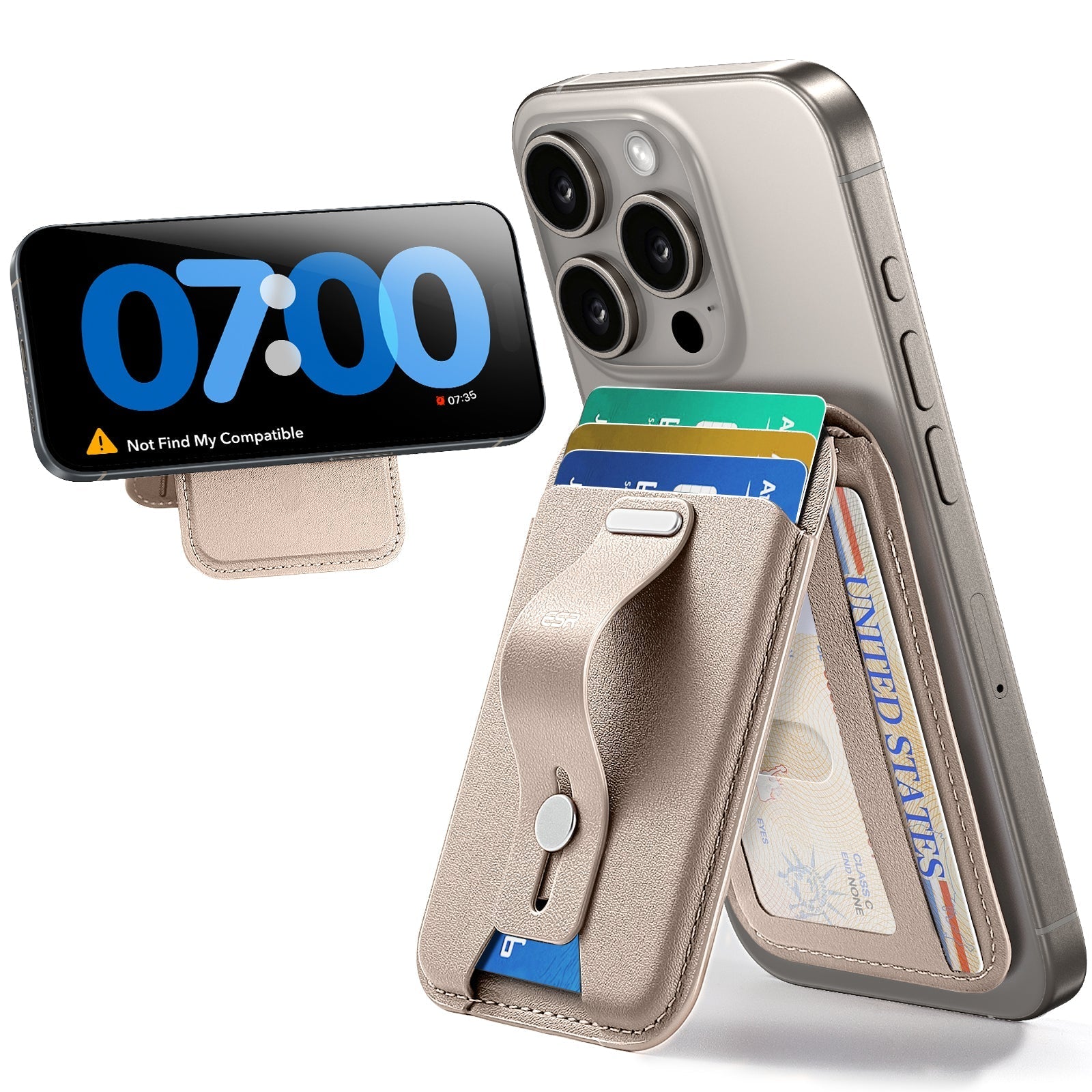 Grip Wallet Stand (HaloLock) - Desert Titanium