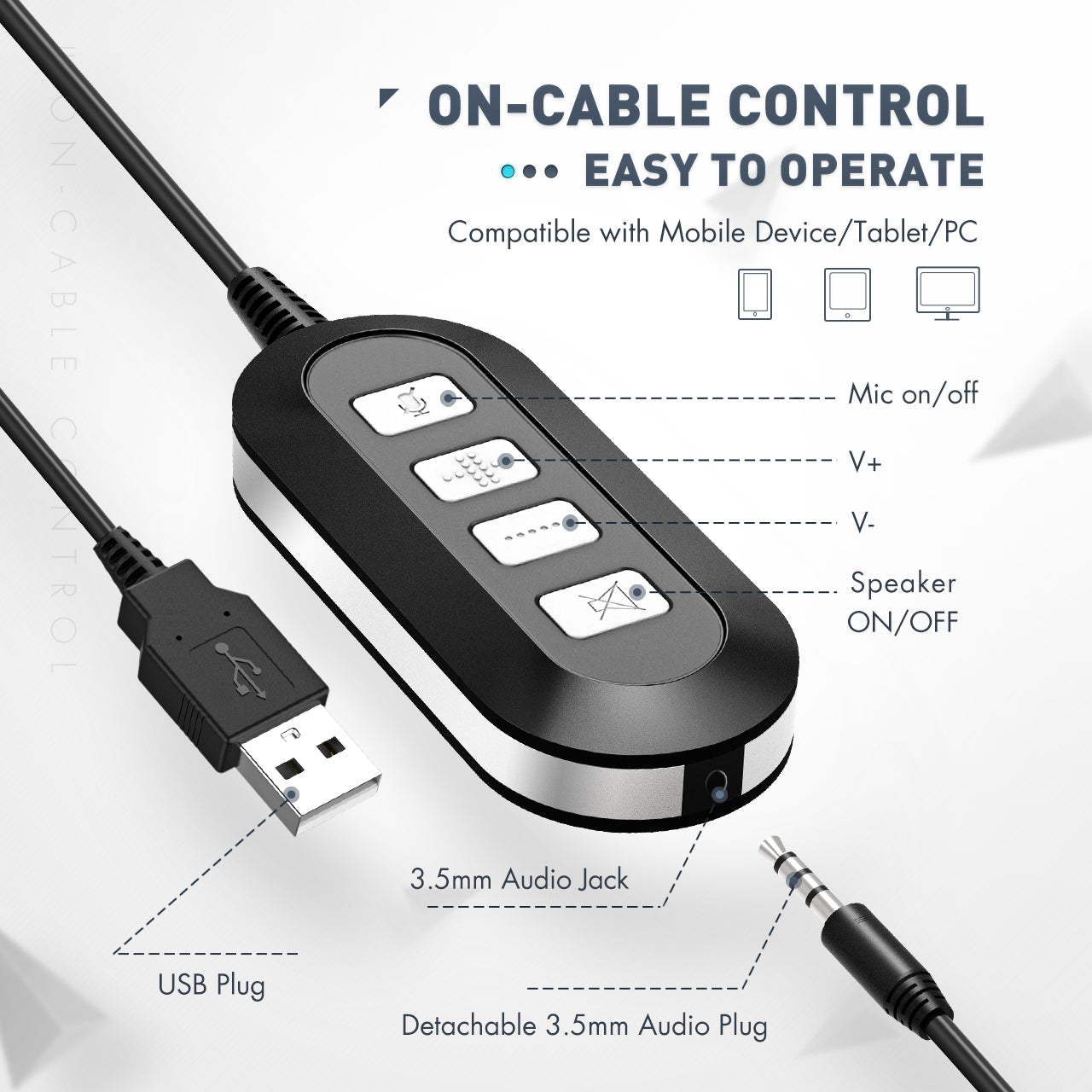 Mpow 071 3.5mm& USB Headset with Microphone - Image 5