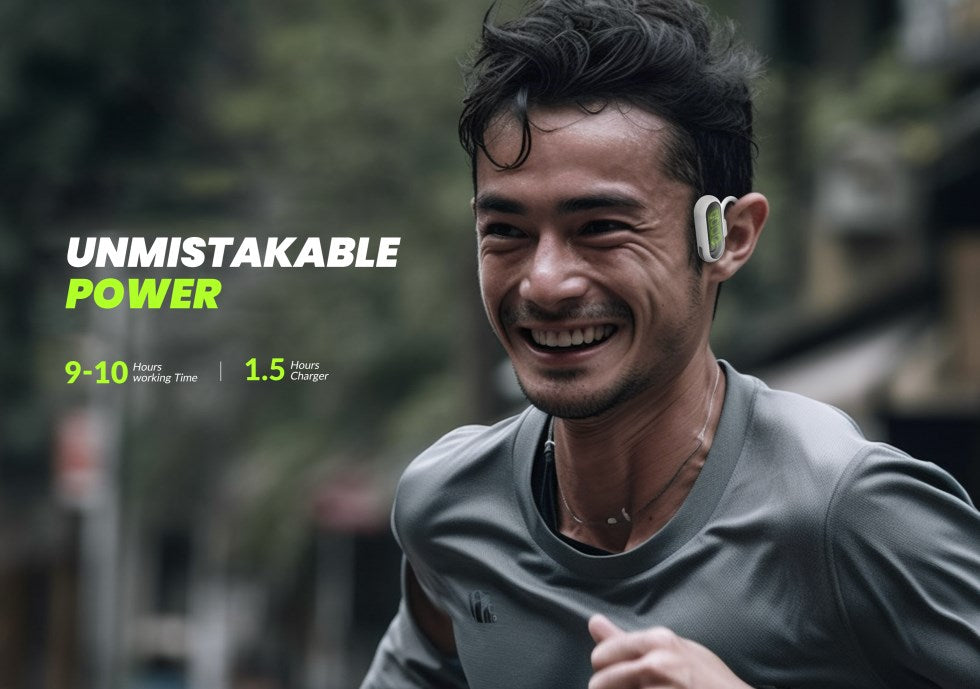 Mpow MU6 Open-Ear Conduction Bluetooth Headset, Air Conduction Sport Wireless Running Earphones,Type C Fast Charging - Image 2